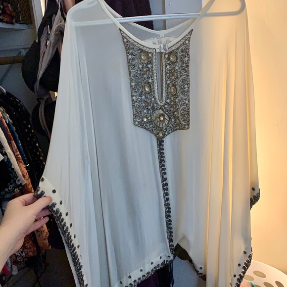 Jen’s Pirate Booty Cream Bohemian Kaftan Coverup Dress (O/S) - Picture 2 of 8